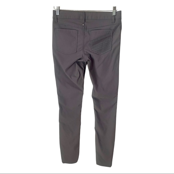 PRANA Brenna Moto Stretch Skinny Pants Mid Rise Gravel Nylon Size 2 - Picture 10 of 15